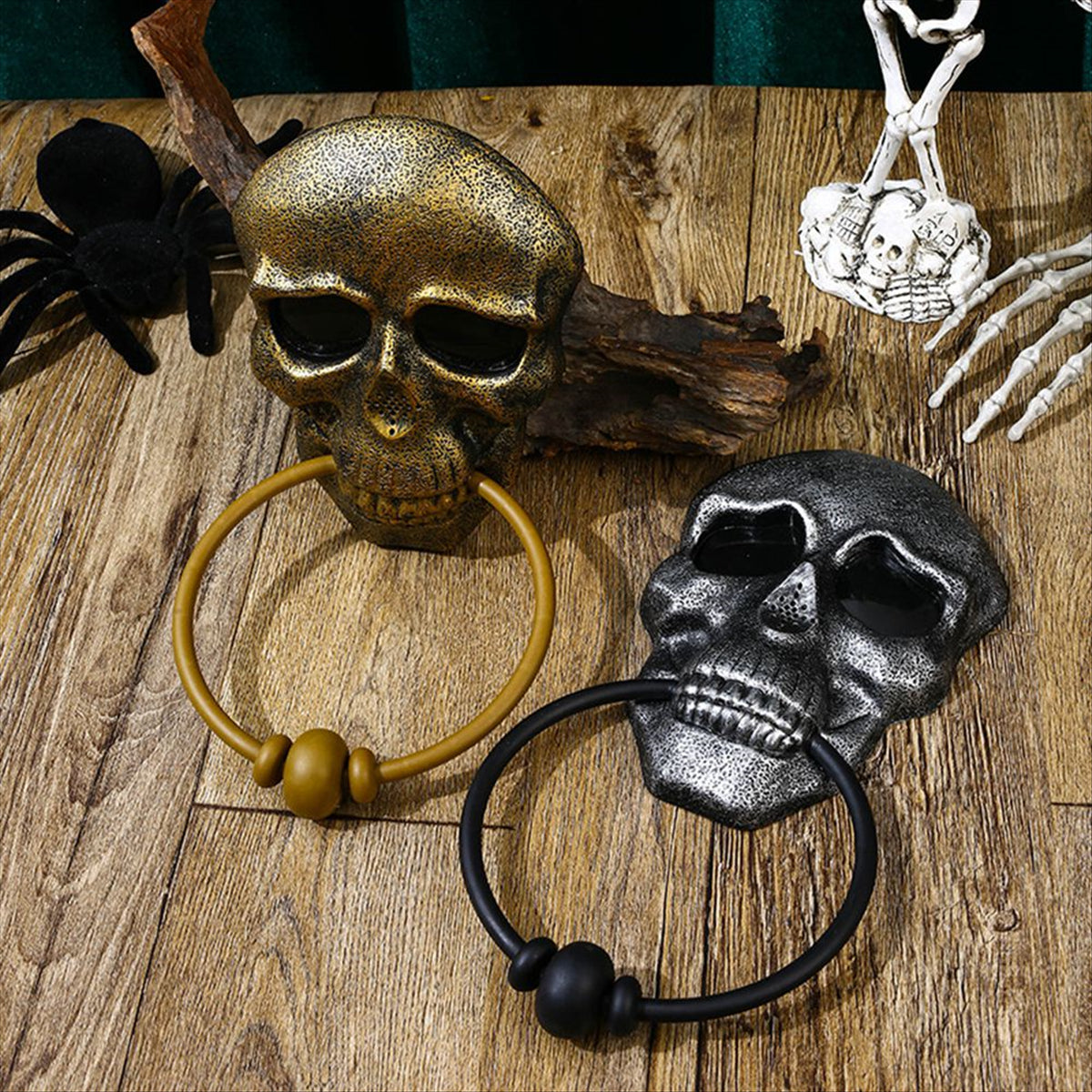 Halloween Door Bell Skull Haunted Doorbell with Sound Light-Up Eyeball Scary Halloween Props for Front Door B