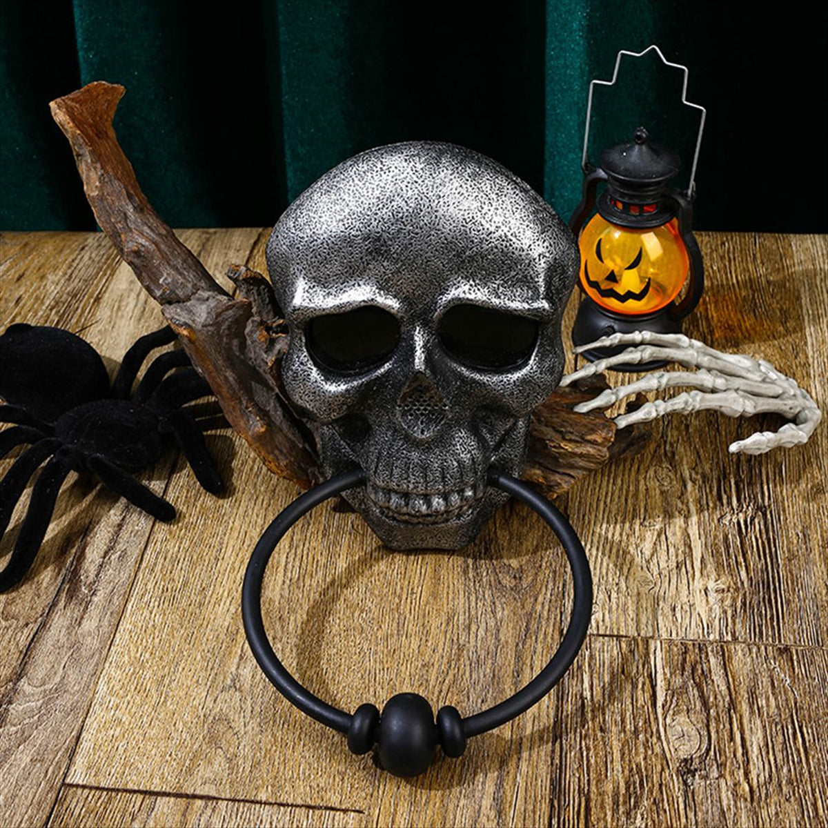 Halloween Door Bell Skull Haunted Doorbell with Sound Light-Up Eyeball Scary Halloween Props for Front Door B