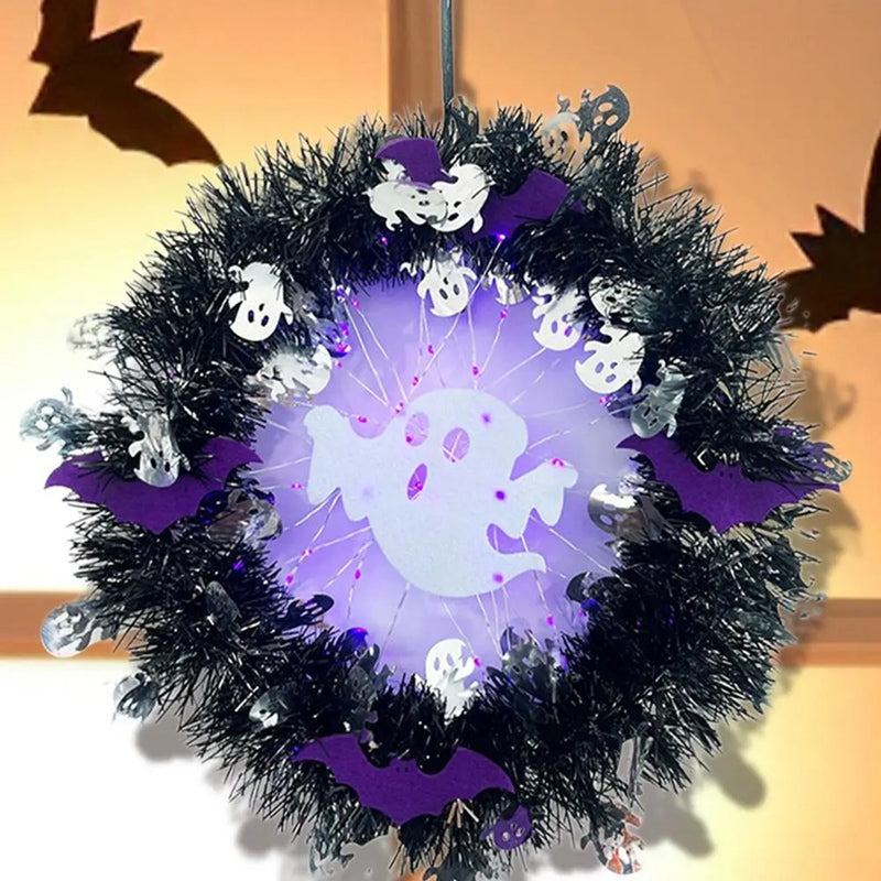 Halloween Wreaths for Front Door Spider Castle Ghost Halloween Front Door Wreath Gothic Creepy Garland Halloween A