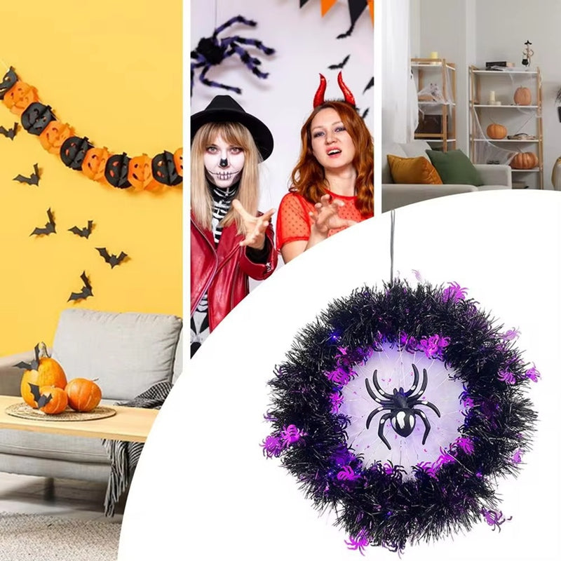 Halloween Wreaths for Front Door Spider Castle Ghost Halloween Front Door Wreath Gothic Creepy Garland Halloween A