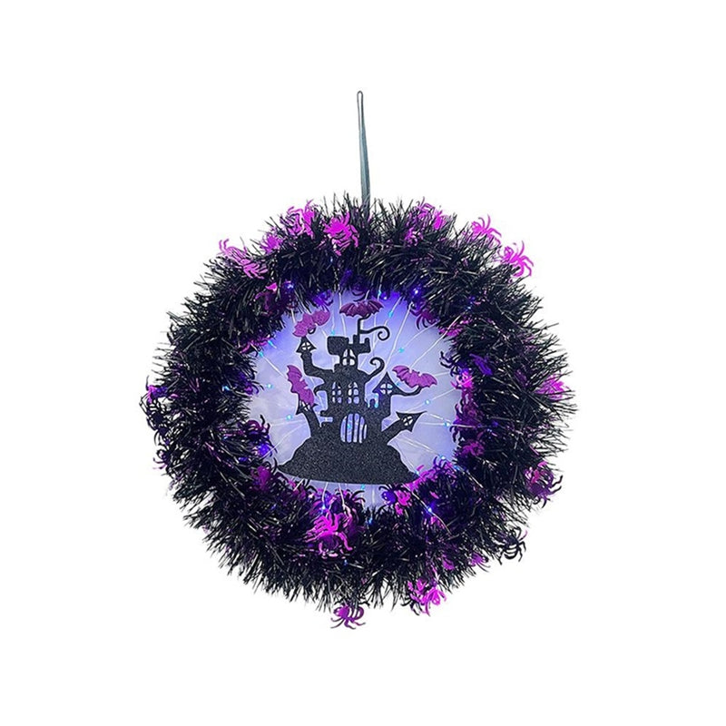 Halloween Wreaths for Front Door Spider Castle Ghost Halloween Front Door Wreath Gothic Creepy Garland Halloween A