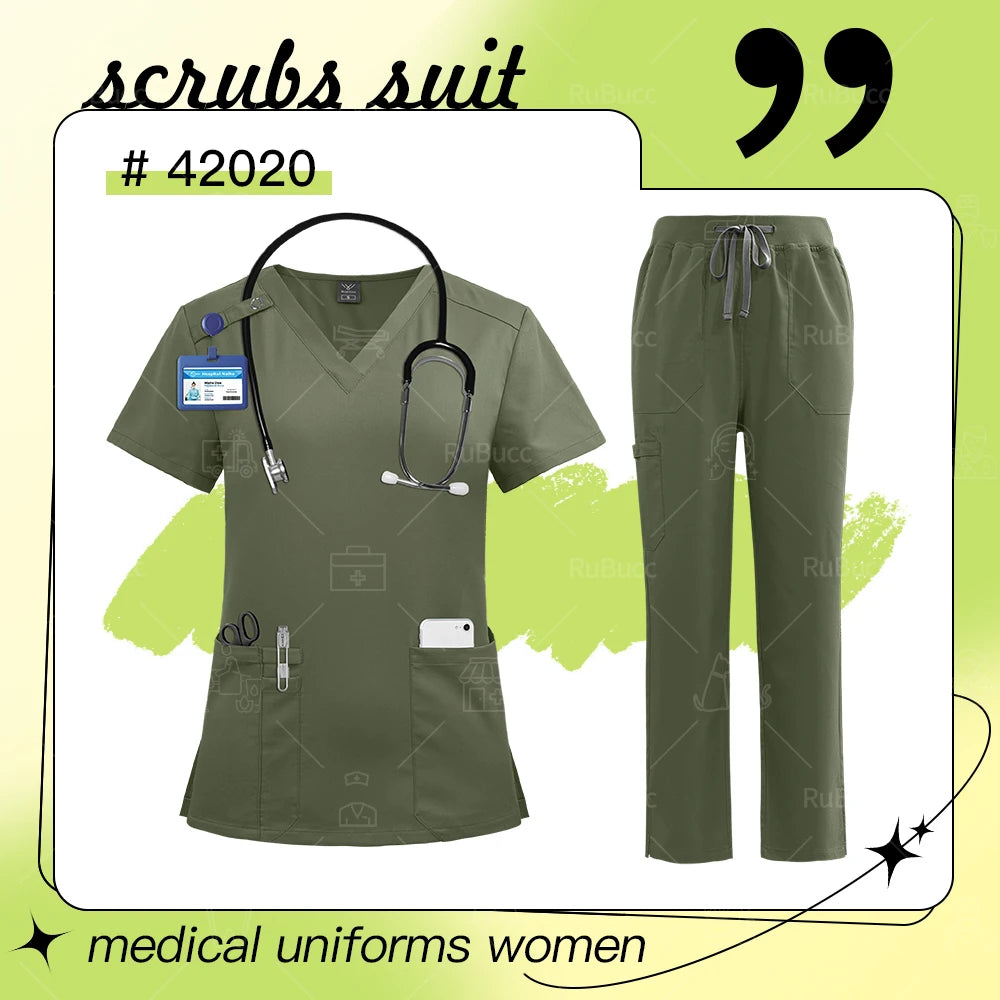 High Quality Medical Uniforms Women Pet Scrubs Sets Nurse Accessories Hospital Beauty Salon Spa Work Clothes Suit Surgical Gowns