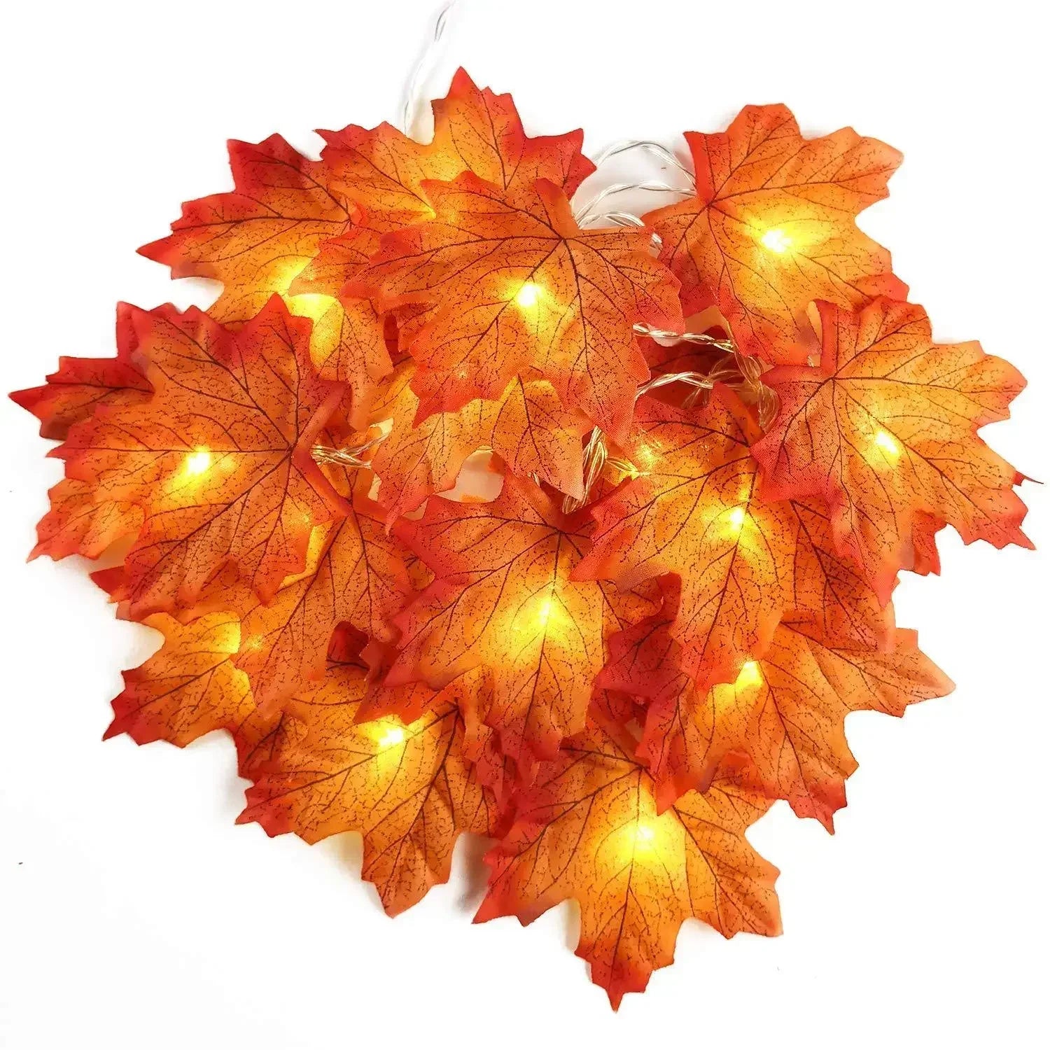 1.5/3/M Christmas Decoration Artificial Maple Leaf Leaves LED Light String Lantern Garland Home Party DIY Deco Halloween New Yea