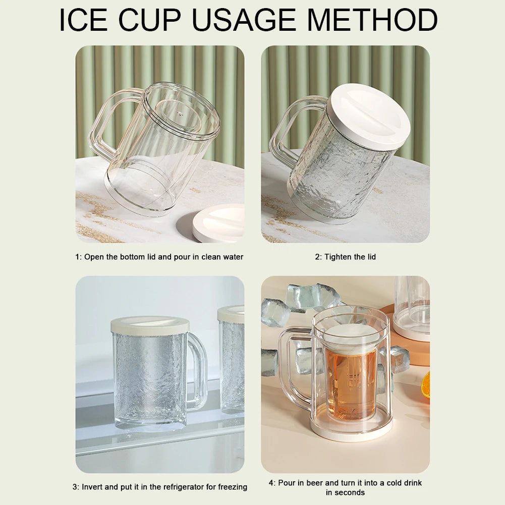 Freezer Beer Mugs Food Grade PET Glasses Cup For Milkshakes