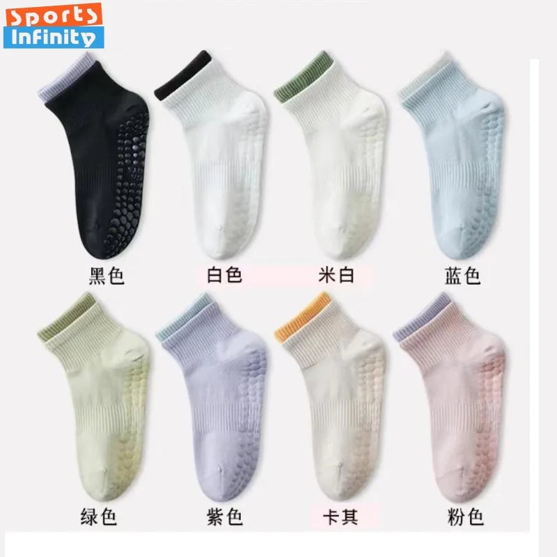 1pair Women's Yoga Socks Professional Pilates Socks Cotton Breathable Silicone Non Slip Indoor Dance Gym Fitness Sports Socks