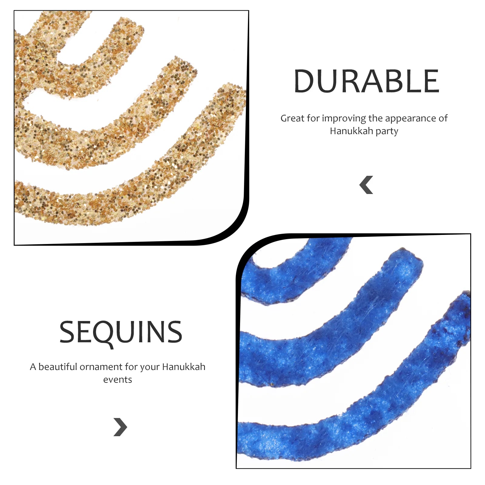 50 Pcs Hanukkah Decoration Party Table Centerpiece Supplies for Dining Decorative Favor Non-woven Adorn Fabric Ornament