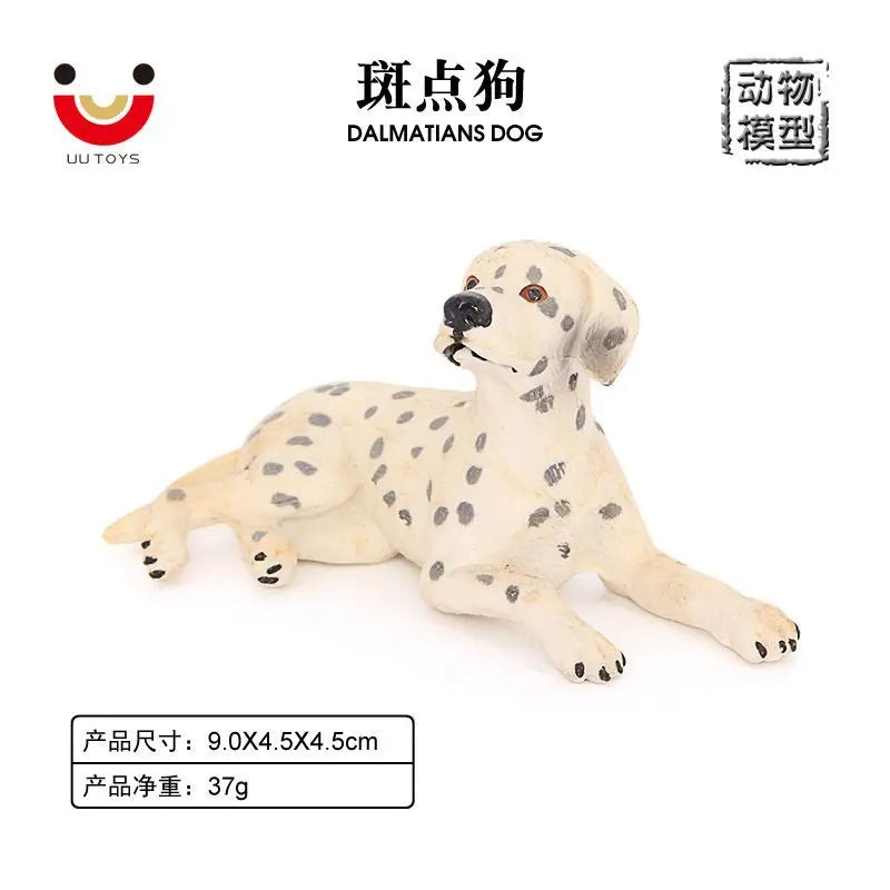 Kawaii Solid Simulation Animal Model Action Figure Toy Dog Pet Spot Dog Children's Cognitive Toys Ornaments for Kids Gift