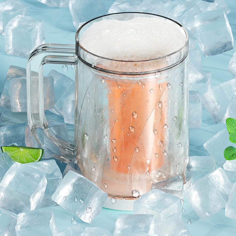 Freezer Beer Mugs Food Grade PET Glasses Cup For Milkshakes