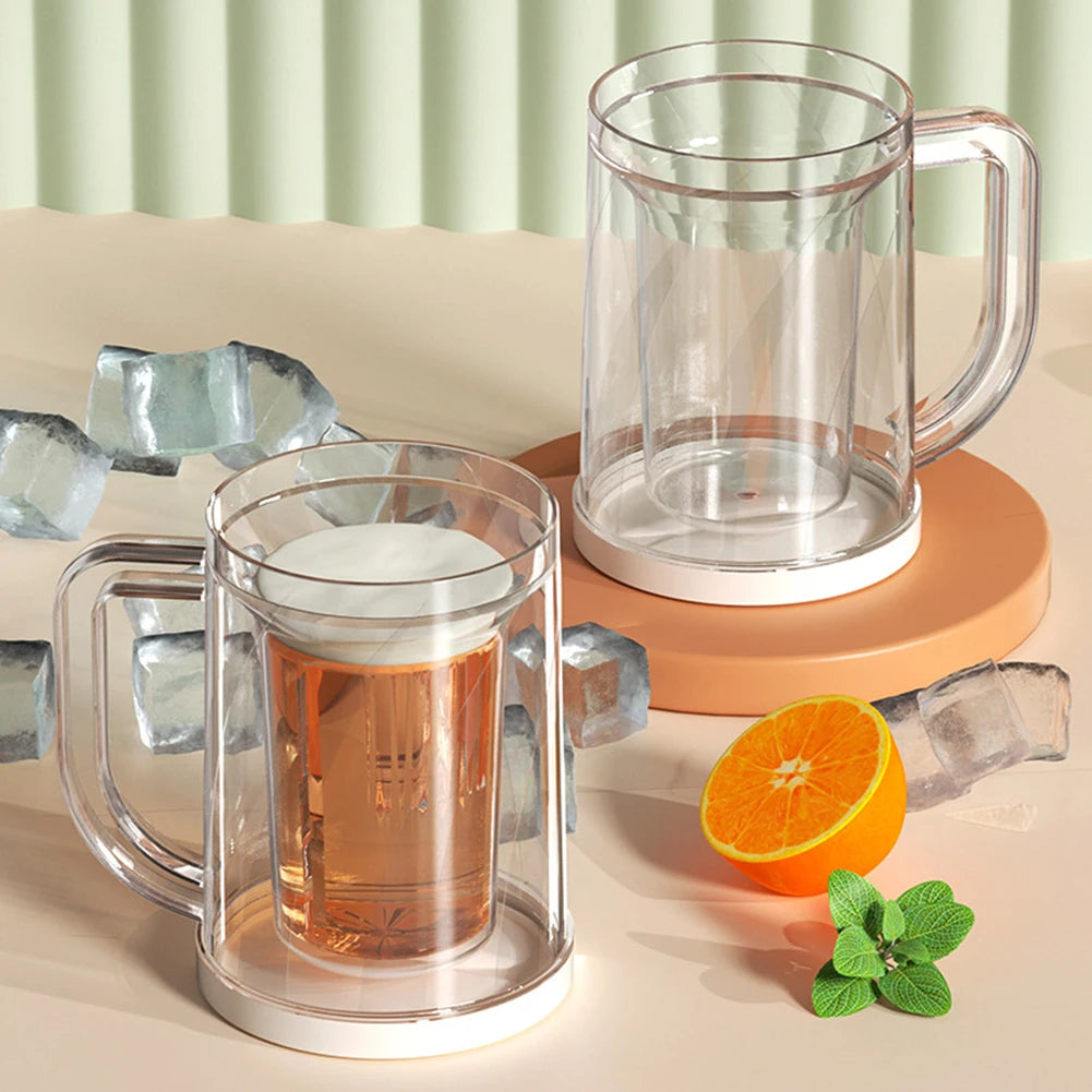 Freezer Beer Mugs Food Grade PET Glasses Cup For Milkshakes