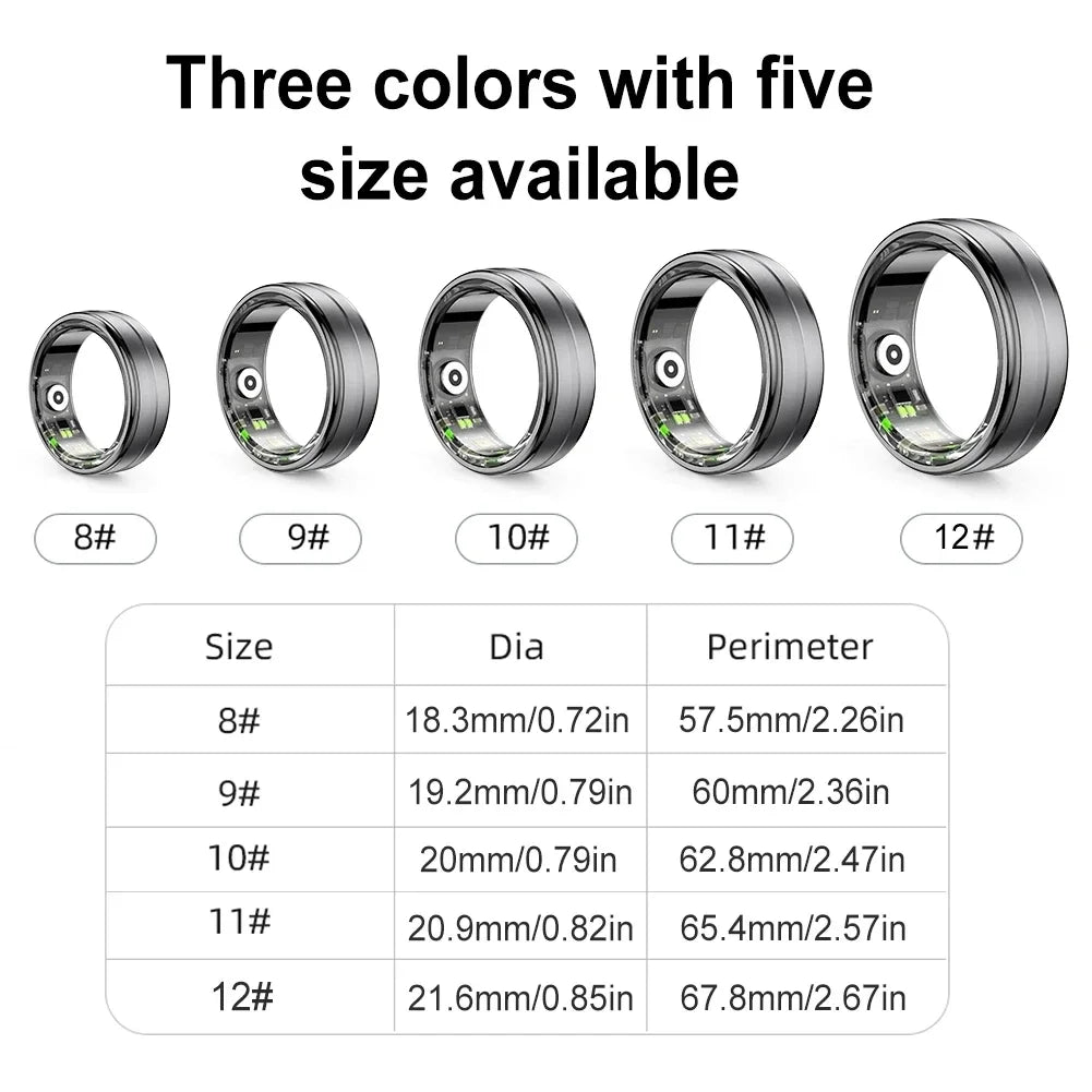 2024 New Smart Ring Men Women Heart Rate Blood Oxygen Sleep Health Monitor Sport Fitness Tracker Smartring For Women Health Ring