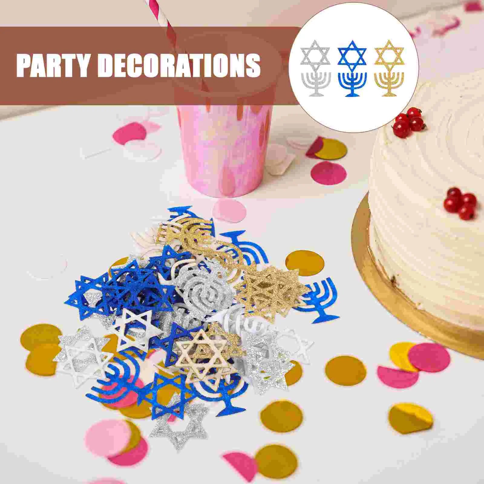 100 Pcs Holiday Confetti Scatter For Church Table Decor Holder Venue Setting Props Paper Cut Hanukkah Party Decorations