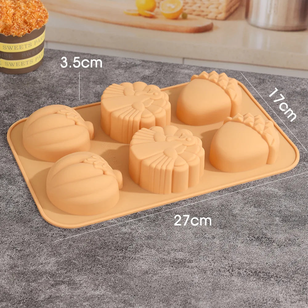Halloween Molds Skull Pumpkin Chocolate Silicone Mold Witch Ghost Design Fudge Cake mould Dessert Decorating Baking Tools