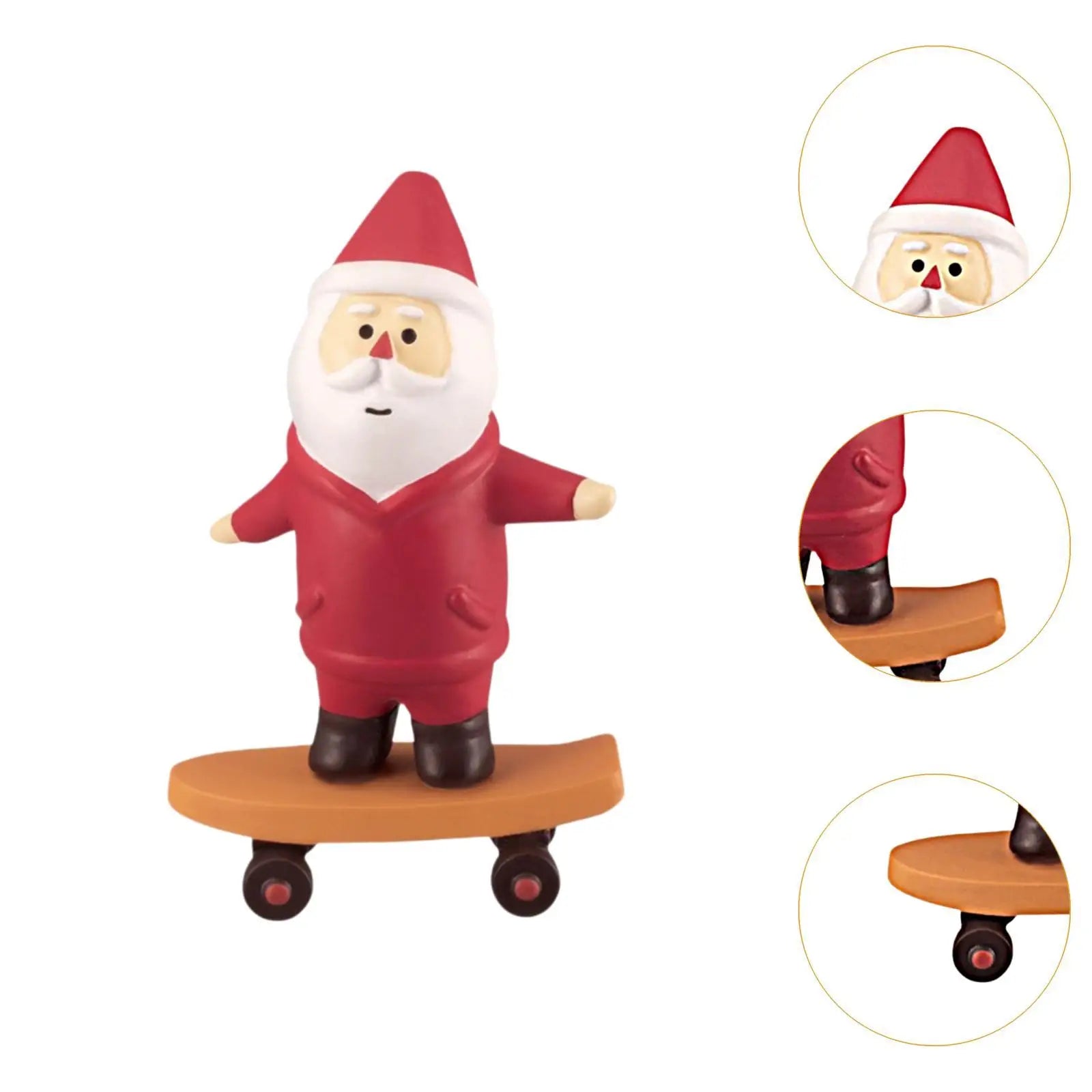 2x Christmas Miniature Figurines Small Collection Resin Lovely Mini Santa Claus Statues for Office Shelf Bedroom Party Festival