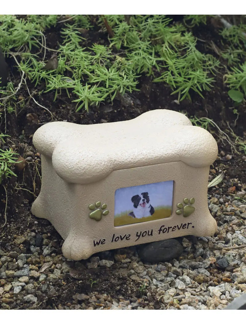 Creative Resin Creative Pet Dog Cinerary Casket with Photo Frame Kitten Puppy Animal Memorial Funeral Supplies Decorative Crafts