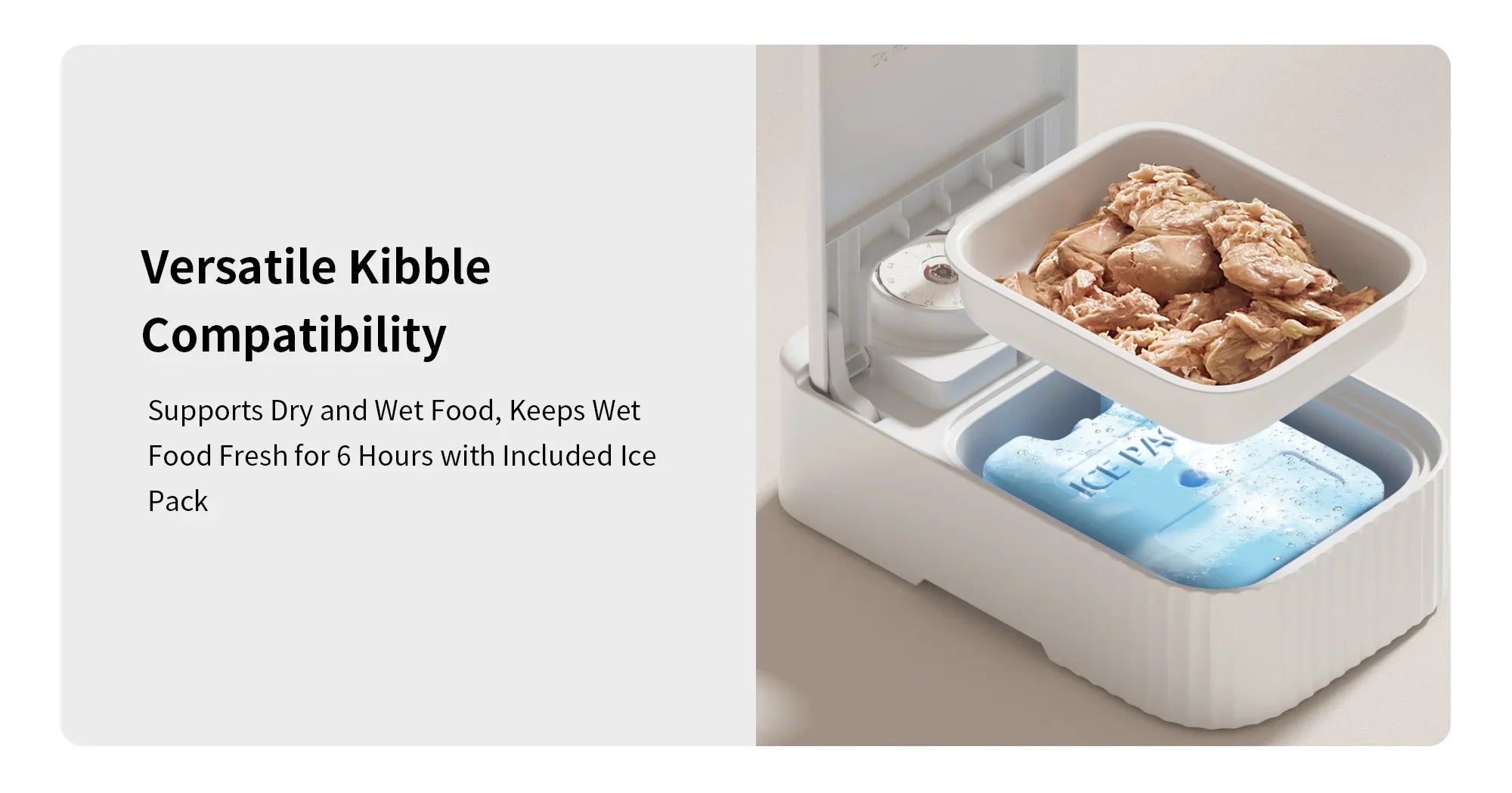 2024 New pet single meal feeder 48h timing ice crystal box Fresh-keeping, anti-splash, dustproof and anti-insect cat food bowl