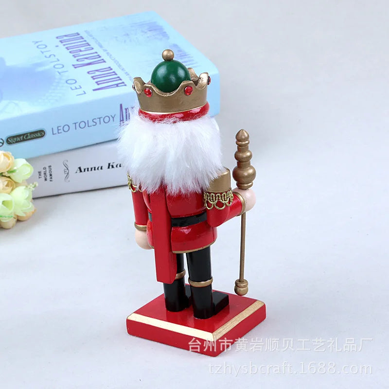 20cm Fat Version Nutcracker Christmas Decor Wooden Christmas Decorations Nutcracker Figures Christmas Festive Collectible Ht241