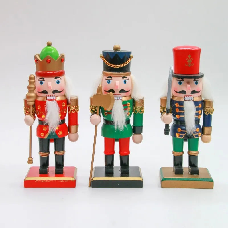 20cm Fat Version Nutcracker Christmas Decor Wooden Christmas Decorations Nutcracker Figures Christmas Festive Collectible Ht241