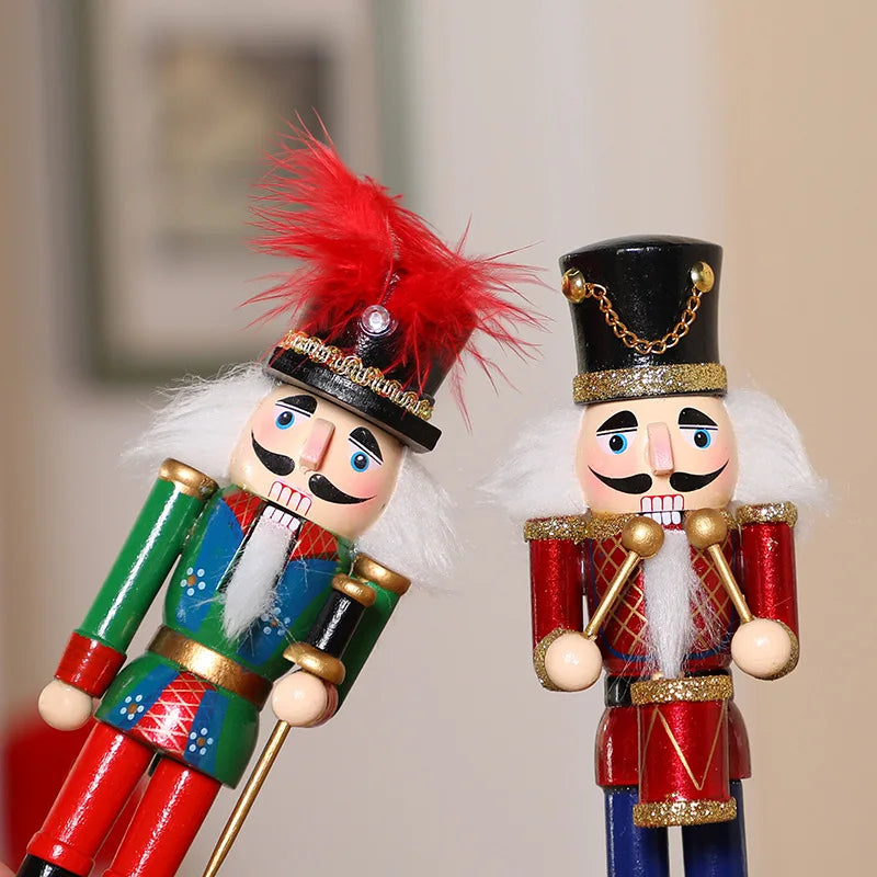 20cm Nutcracker Christmas Decor Wooden Christmas Decorations Nutcracker Figures Christmas Festive Collectible For Home Ht240