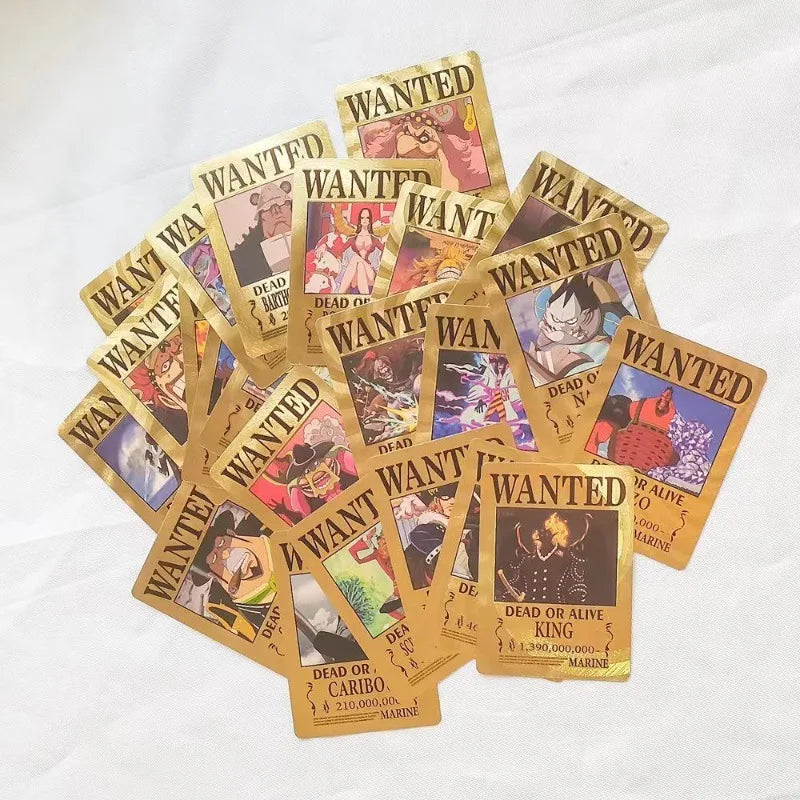 55pcs One Piece creative anime peripheral PET cards Luffy Zoro cards peripheral gold foil high-end classic waterproof toy gift