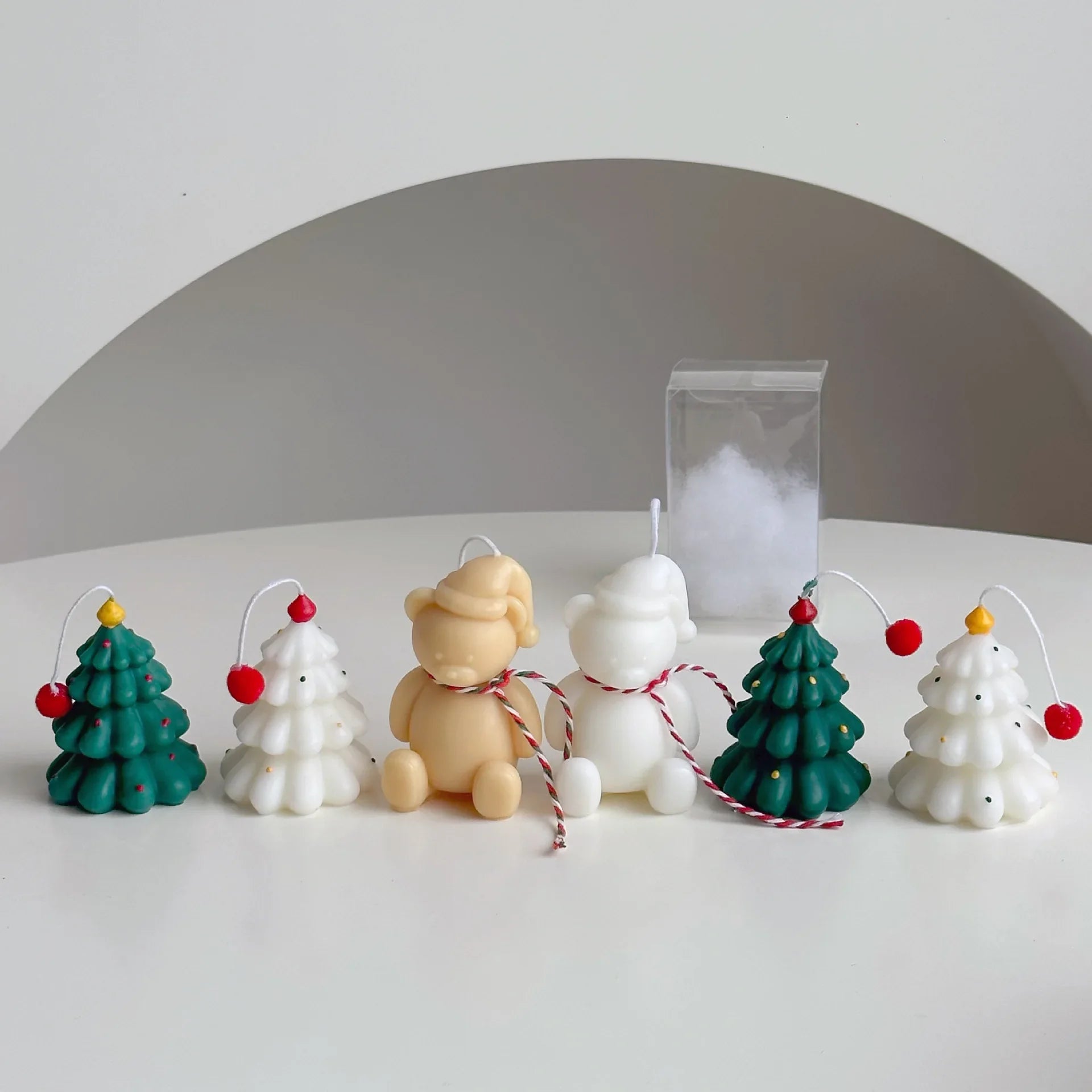 Instagram Christmas Candle Mini Hand-painted Christmas Tree Candle Bear Candle Christmas Gift Holiday Decoration