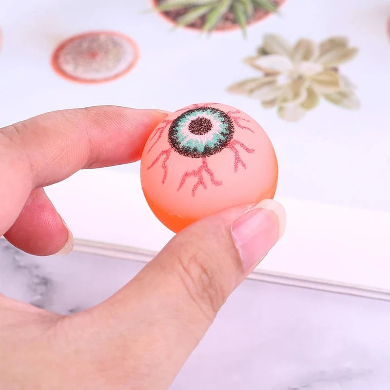 10Pcs Eye Ball Glowing Doll Bouncy Eyeball Horror Scary Halloween Cosplay Prop Party Haunted Decoration Children Toy Terror Prop