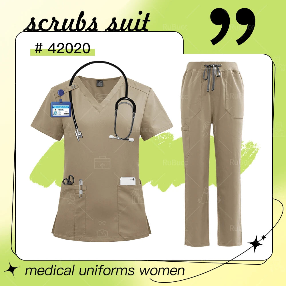 High Quality Medical Uniforms Women Pet Scrubs Sets Nurse Accessories Hospital Beauty Salon Spa Work Clothes Suit Surgical Gowns