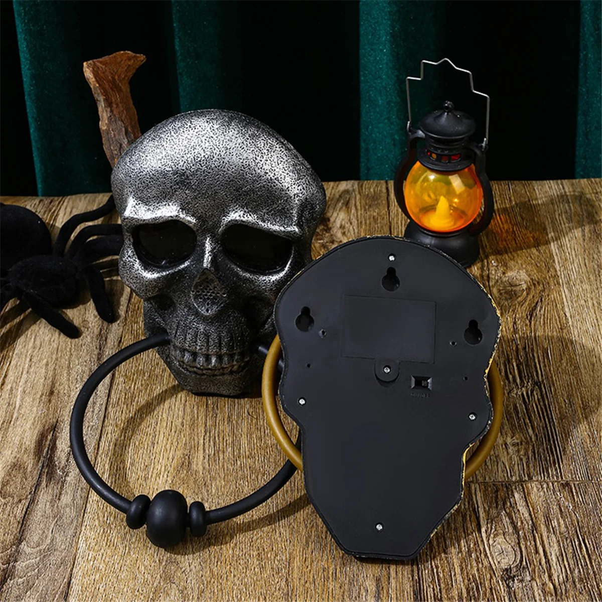 Halloween Door Bell Skull Haunted Doorbell with Sound Light-Up Eyeball Scary Halloween Props for Front Door B