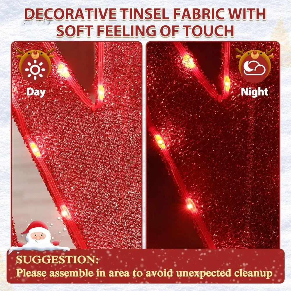 6FT Lighted Outdoor Christmas Decorations, Holiday Merry Christmas Sign with 456 LED Lights, 5-Meter Power Cord, Christma