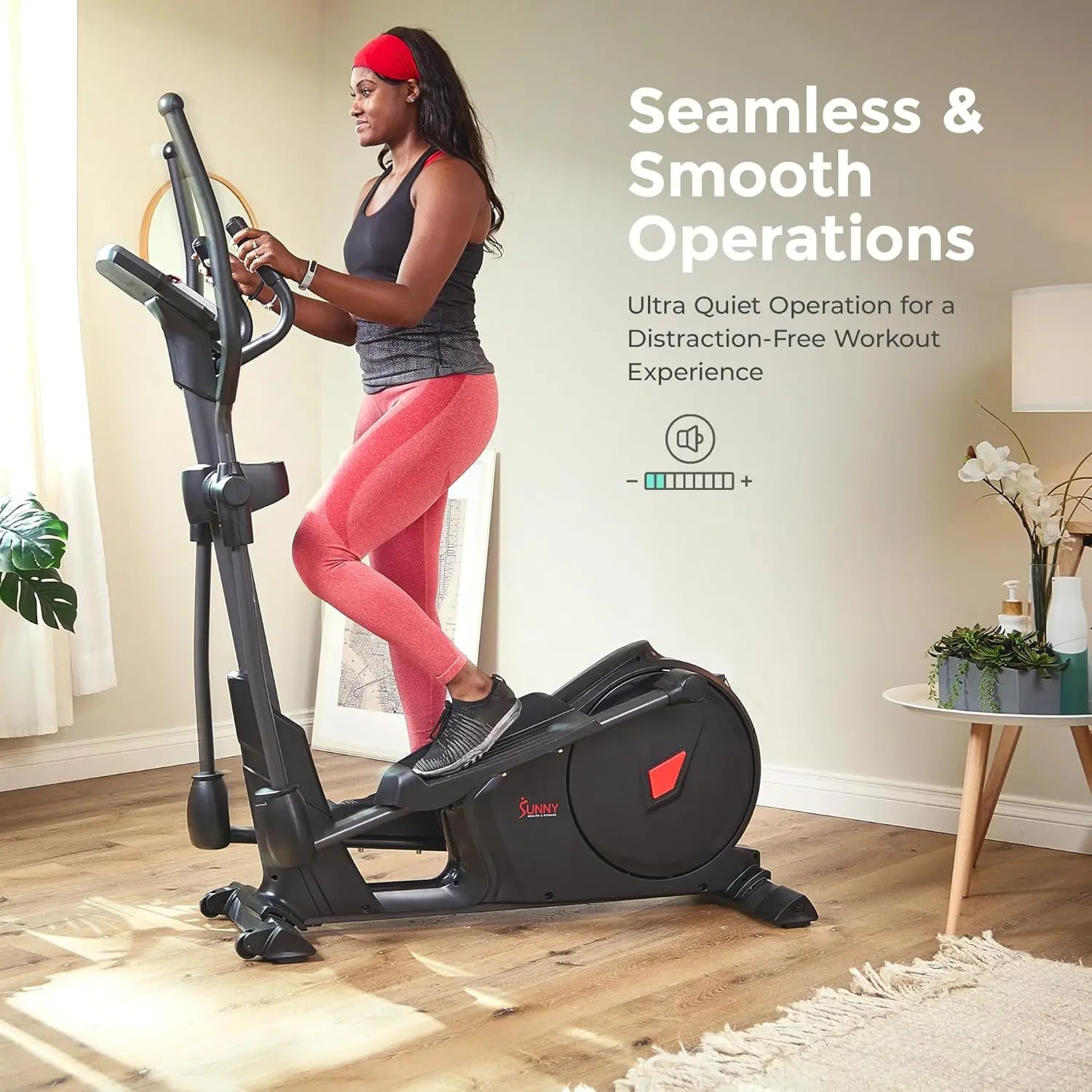 Fitness Programmable 16 Electro-Magnetic Elliptical Cross Trainer Exercise Machine, Full-Body Cardio Equipment w/