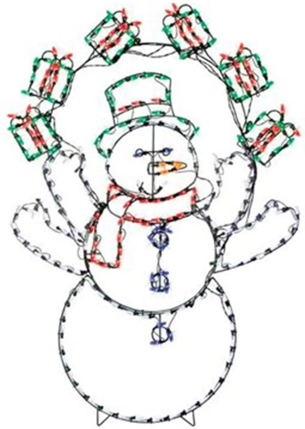 Pro-Line 60 Inch Juggling Snowman Indoor/Outdoor Christmas Yard Decoration, 265 Animated LED Multi-Color Lights