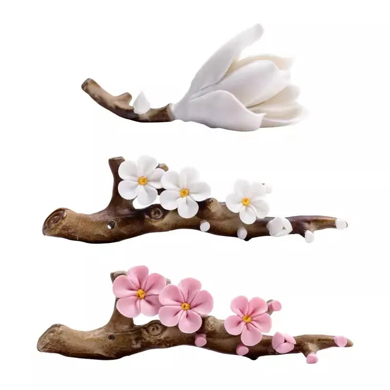 Multifunctional Plum Blossom Ceramic Brush Holder Pen Shelving Tea Pet Insert Incense Study Room Four Treasures Art Supplies
