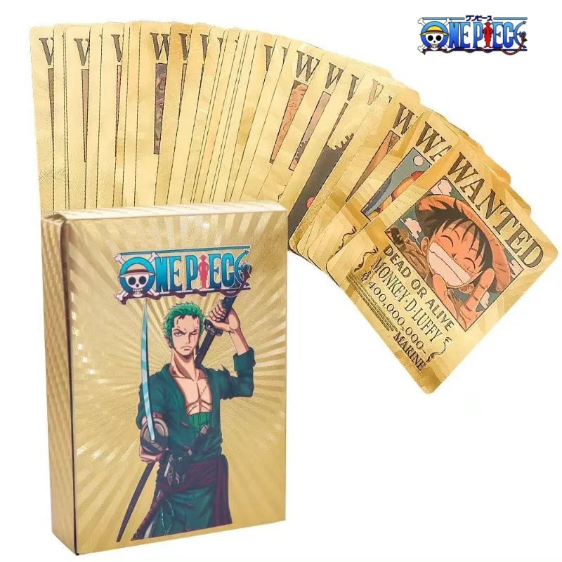 55pcs One Piece creative anime peripheral PET cards Luffy Zoro cards peripheral gold foil high-end classic waterproof toy gift