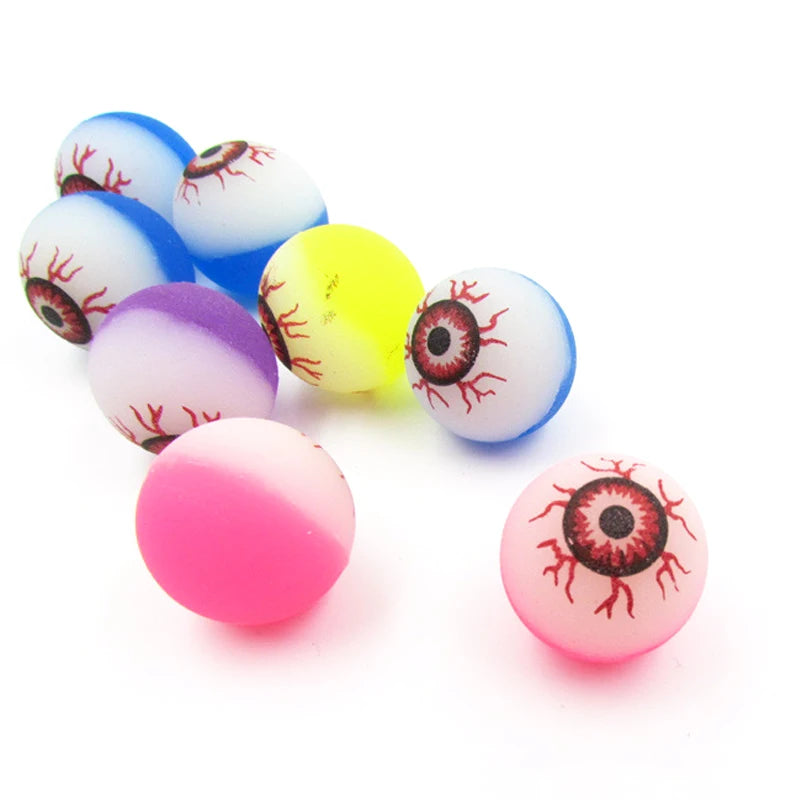 10Pcs Eye Ball Glowing Doll Bouncy Eyeball Horror Scary Halloween Cosplay Prop Party Haunted Decoration Children Toy Terror Prop