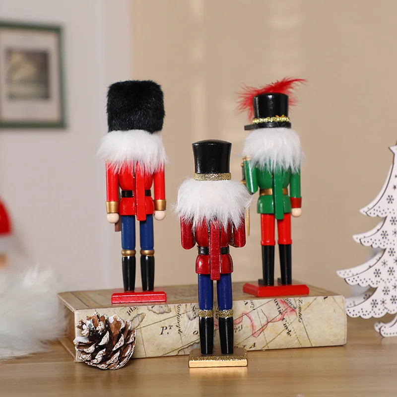 20cm Nutcracker Christmas Decor Wooden Christmas Decorations Nutcracker Figures Christmas Festive Collectible For Home Ht240