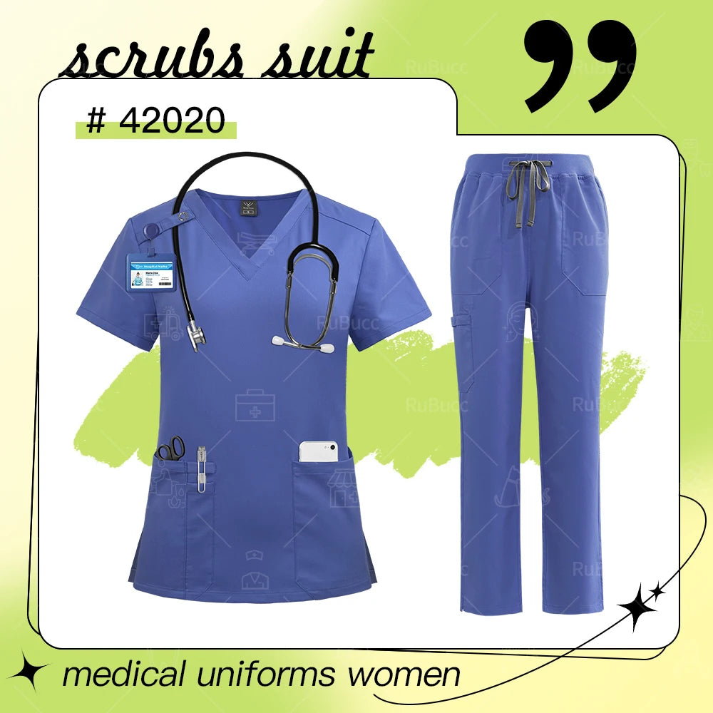 High Quality Medical Uniforms Women Pet Scrubs Sets Nurse Accessories Hospital Beauty Salon Spa Work Clothes Suit Surgical Gowns