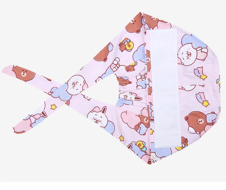 Bear Unisex Scrub Caps Print Nurse Surgical Hats Sweat-absorbent Cotton Pet Doctor Lab Print Scrub Hat Wholesale M878