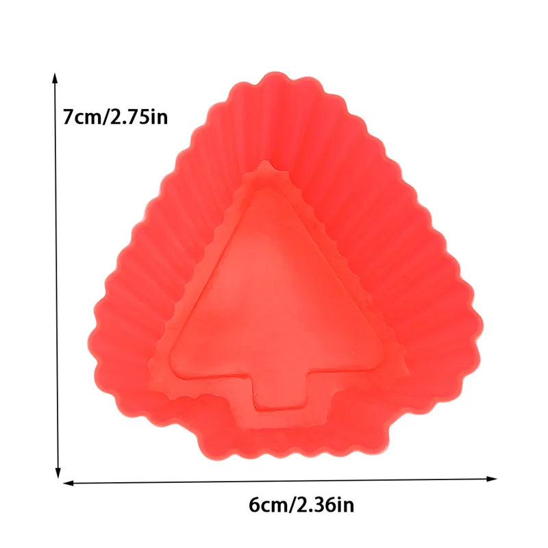 Triangle Christmas Tree-shaped Silicone Cake Cups Kitchen Tart Muffin Cake Pudding Handmade Baking Mold