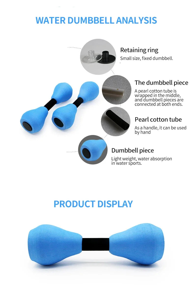 Women Water Dumbbell Aquatic Exercise EVA Yoga Fitness Equipment Lightweight Aquatic Exercise Aerobics Water Foam Dumbbells