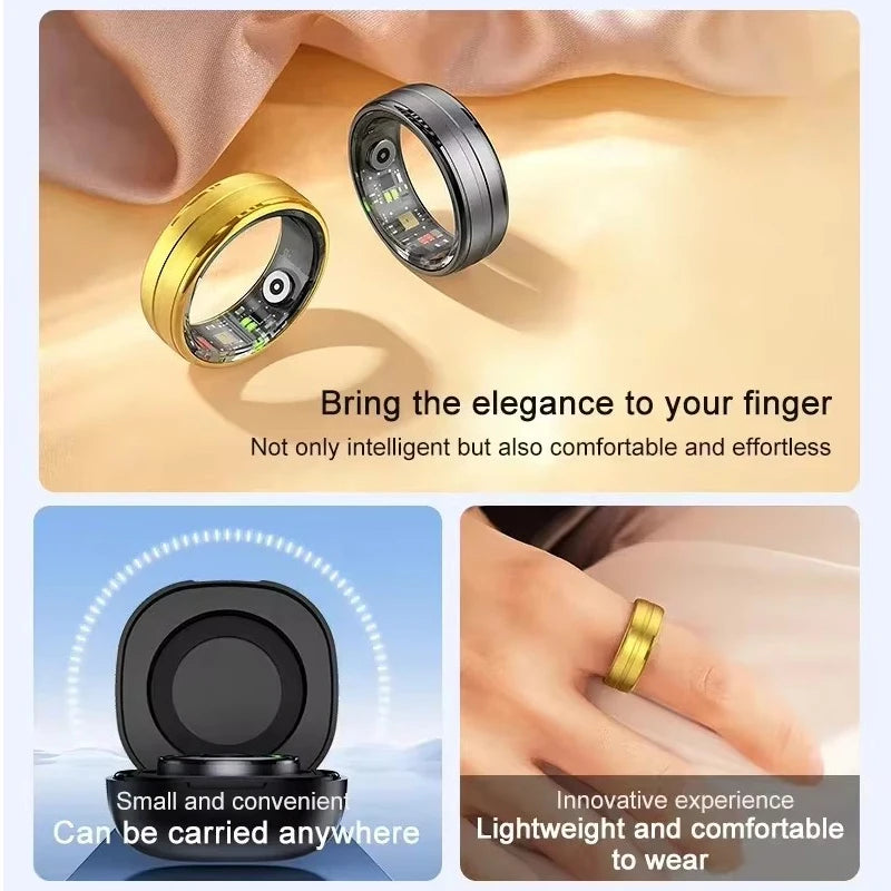 2024 New Smart Ring Men Women Heart Rate Blood Oxygen Sleep Health Monitor Sport Fitness Tracker Smartring For Women Health Ring