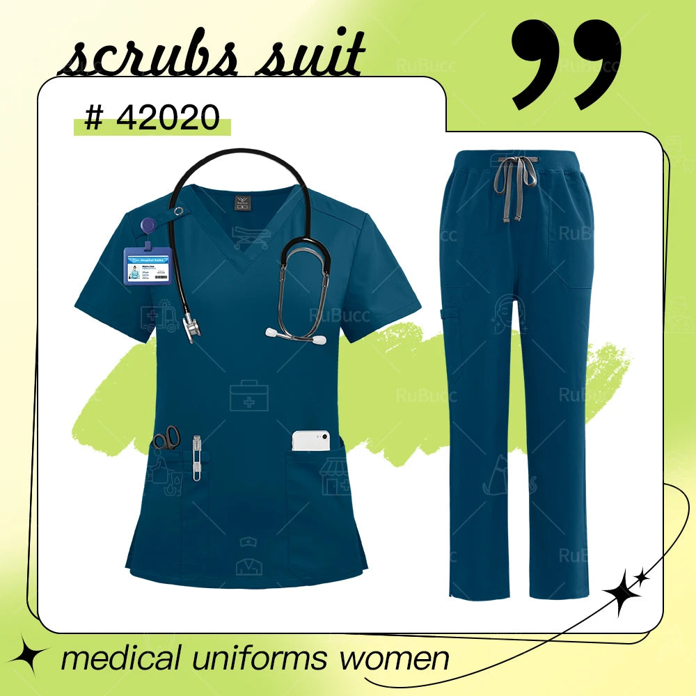 High Quality Medical Uniforms Women Pet Scrubs Sets Nurse Accessories Hospital Beauty Salon Spa Work Clothes Suit Surgical Gowns