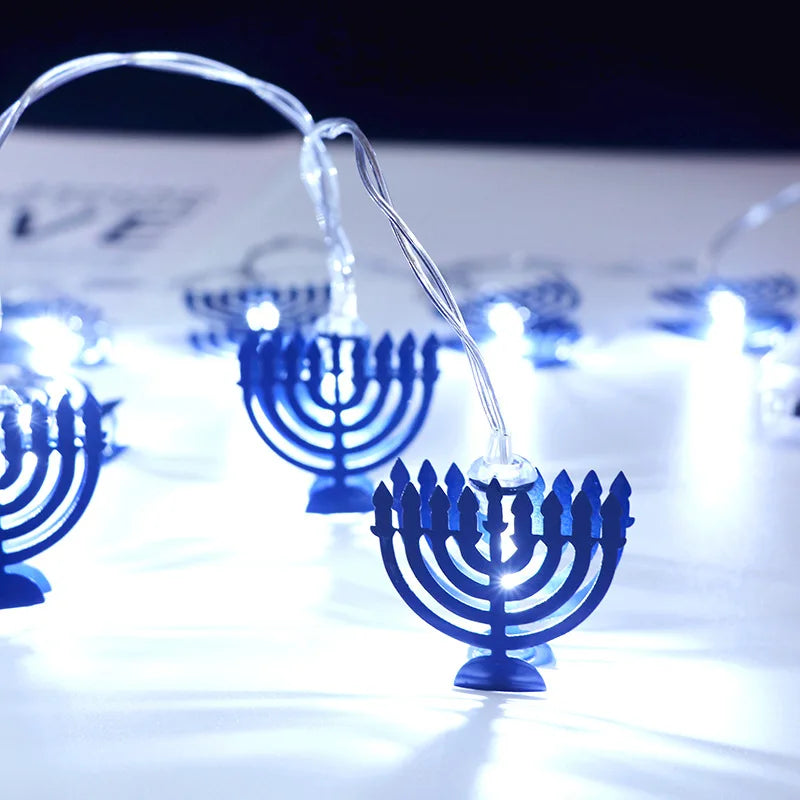 10 LED Chanukah Hanukkah String Light Party Candlestick Battery Operated LED For Home Lamp Decorations Party Luminous Props