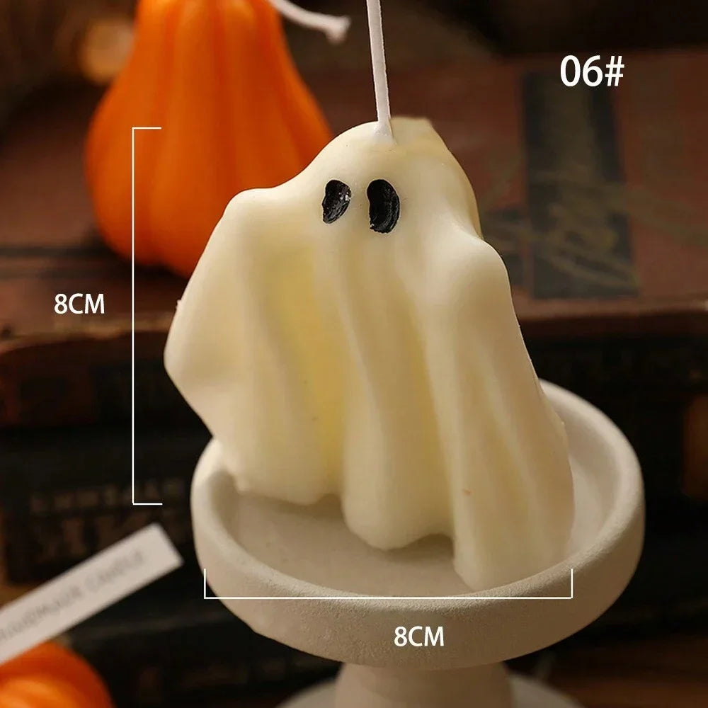 Halloween Ghost Candle Creative Ornaments Atmosphere Candle With Spooky Design Luxury Gift Fragrance Candle Party Desktop Decor