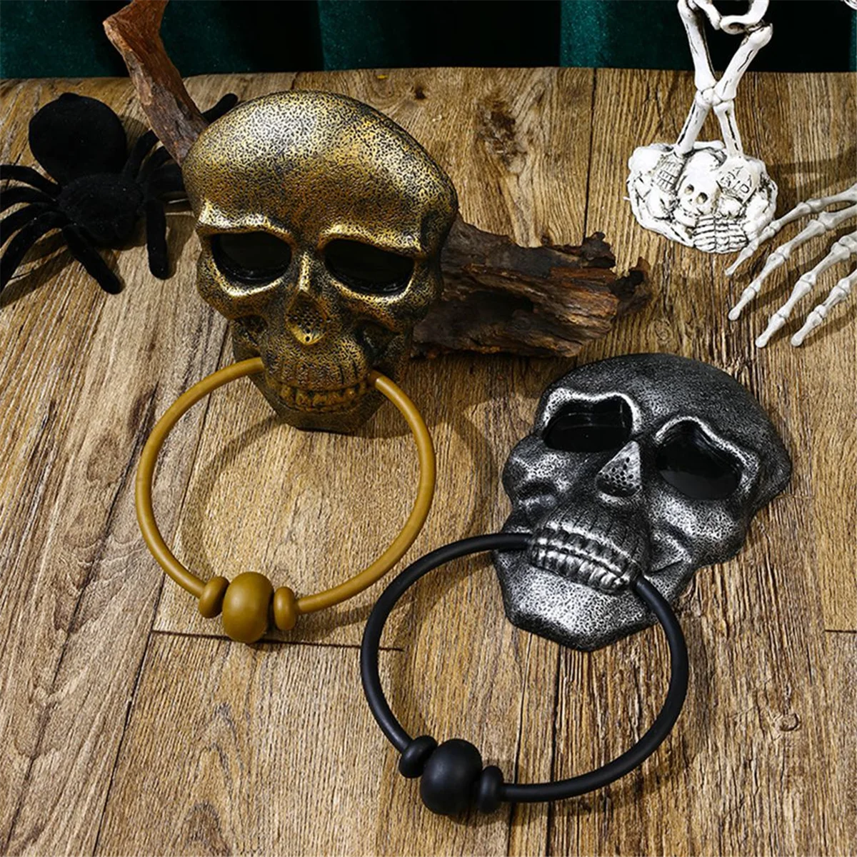 Halloween Door Bell Skull Haunted Doorbell with Sound Light-Up Eyeball Scary Halloween Props for Front Door B