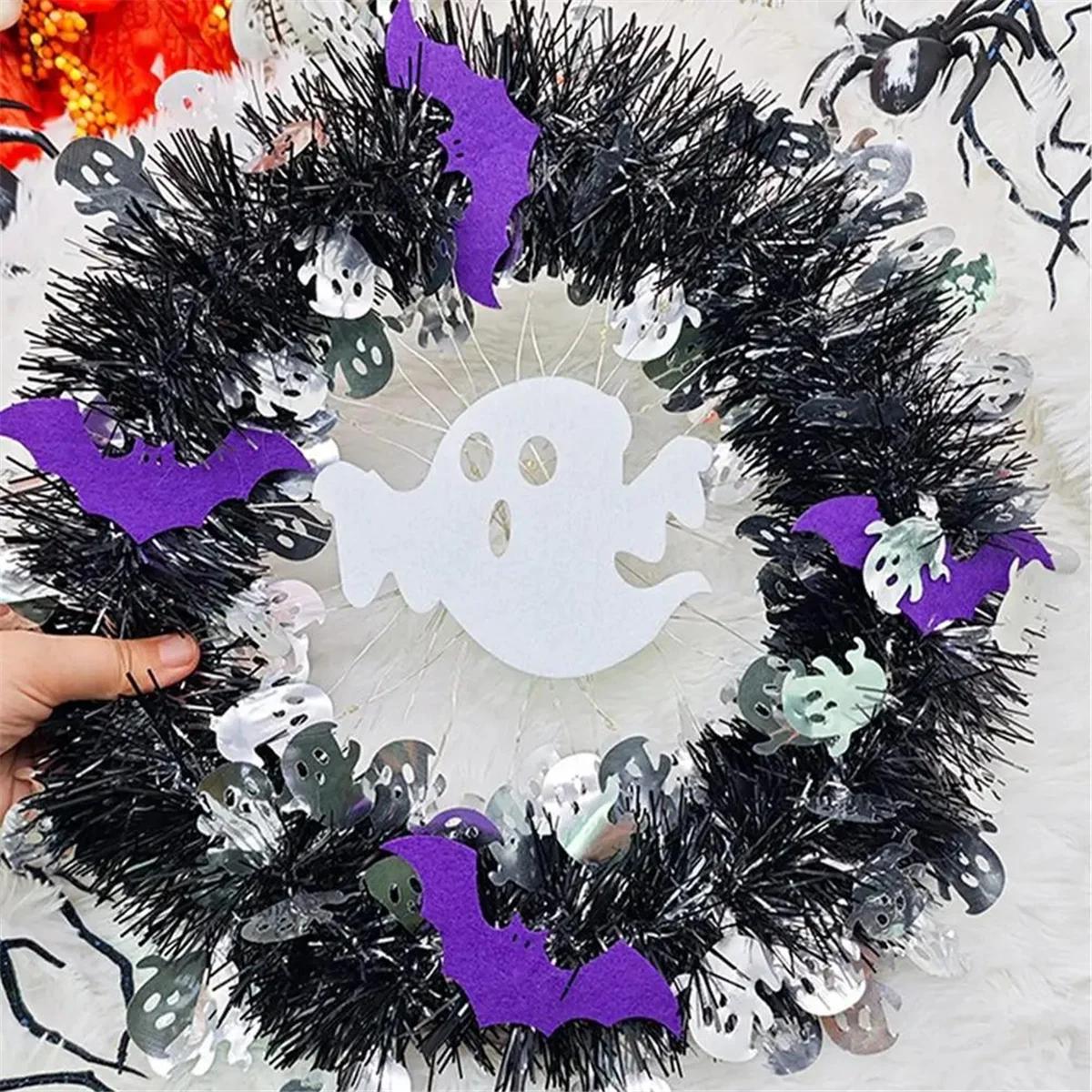 Halloween Wreaths for Front Door Spider Castle Ghost Halloween Front Door Wreath Gothic Creepy Garland Halloween A