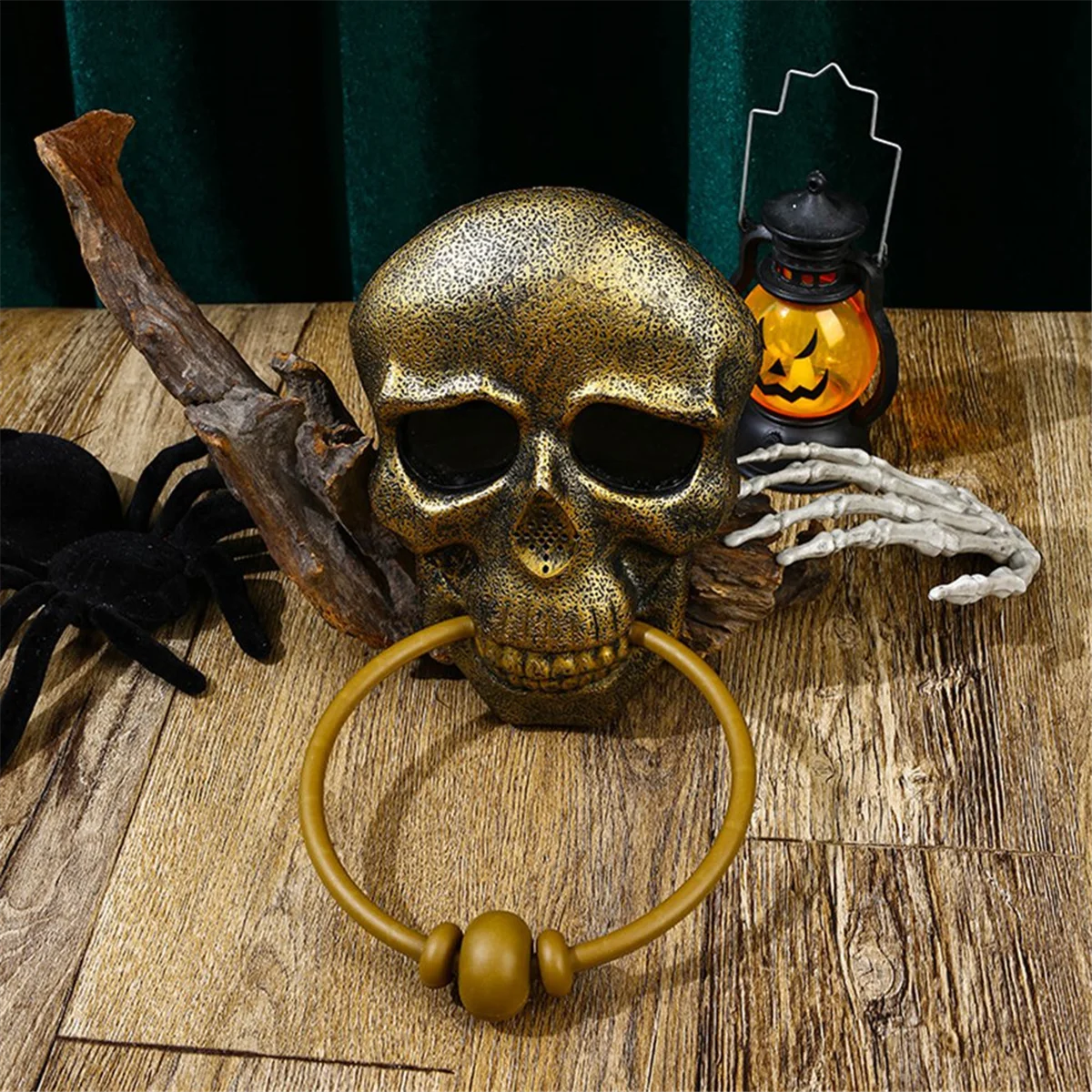 Halloween Door Bell Skull Haunted Doorbell with Sound Light-Up Eyeball Scary Halloween Props for Front Door B