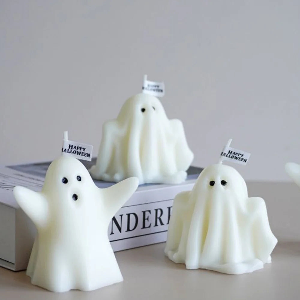 Halloween Ghost Candle Creative Ornaments Atmosphere Candle With Spooky Design Luxury Gift Fragrance Candle Party Desktop Decor