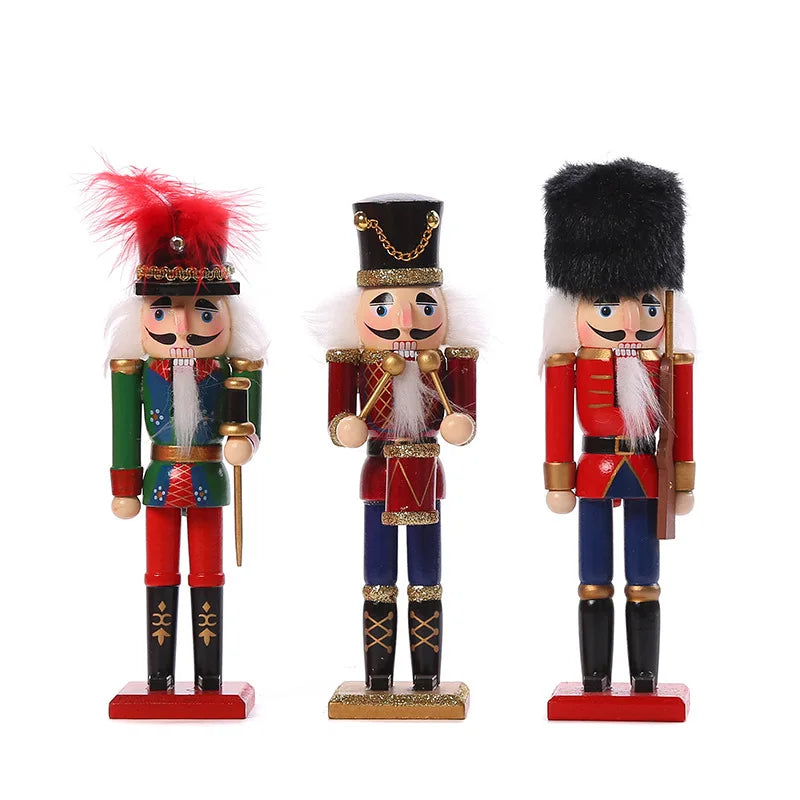 20cm Nutcracker Christmas Decor Wooden Christmas Decorations Nutcracker Figures Christmas Festive Collectible For Home Ht240