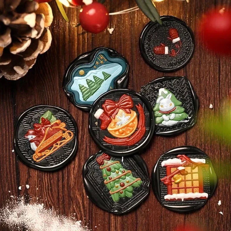 1PC Christmas Stamp Lacquer Seal Copper Festive Gift Wax Stamp Scrapbooking Stamps for Card Making