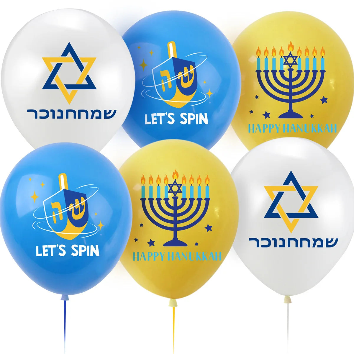 12inch Jewish Hanukkah Theme Party Decoration Balloon Hanukkah Star of David Six-pointed Star Balloon,10pcs