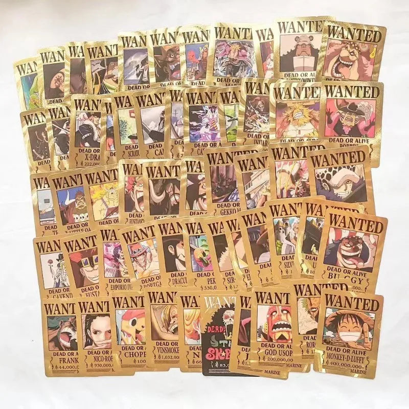 55pcs One Piece creative anime peripheral PET cards Luffy Zoro cards peripheral gold foil high-end classic waterproof toy gift